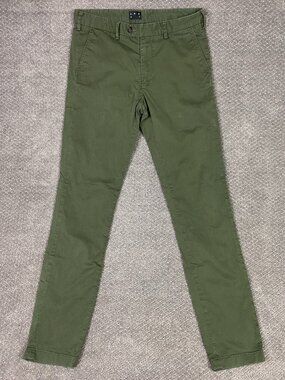 Asket The Chino Pants Mens 32x34 Olive Green Slim Fit Cotton Twill